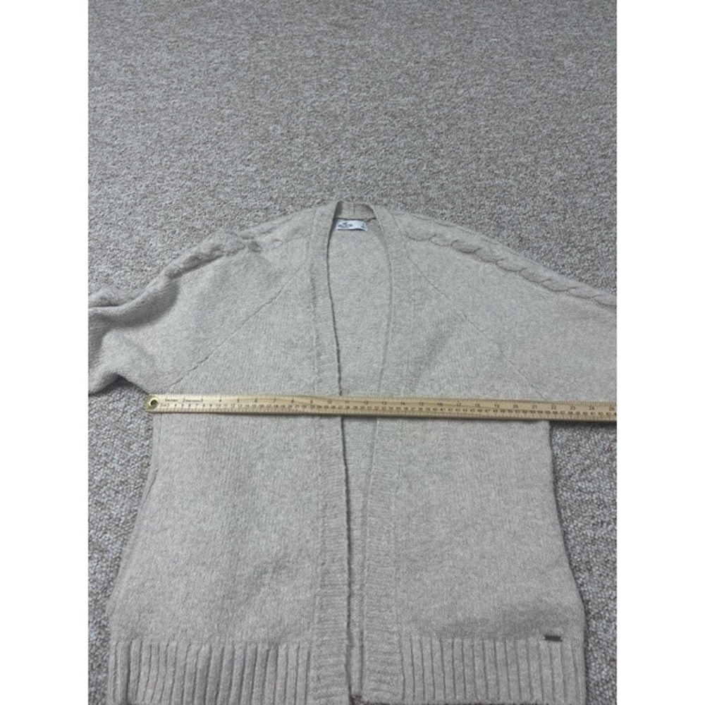 Hollister Sweater Womens S Beige Cardigan Open Front Y2K Fuzzy Cozy Casual - Picture 6 of 9